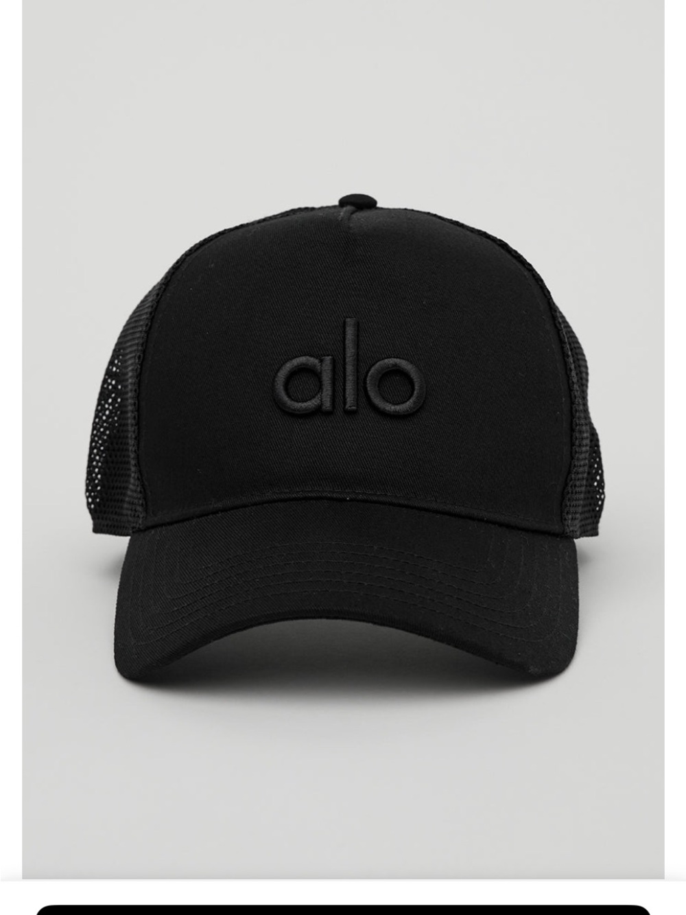 ALO Yoga District Black Trucker Cap NEW